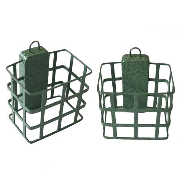 PELLET FEEDER LEMEZ-SZÖGLETES SZINTER-ZÖLD 90G 10db/csomag